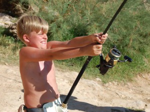 10 year old Danish boy catching big fish!